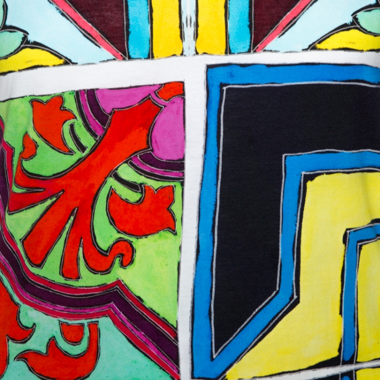 مملوكة مسبقًا Dolce & Gabbana Multicolor Print Cotton Crew Neck T-Shirt M