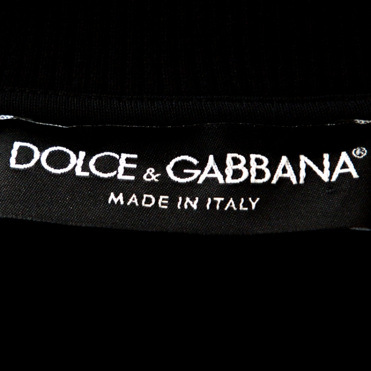Pre Owned Dolce & Gabbana Black Sicilian Man Patch Crew Neck Sweatshirt M