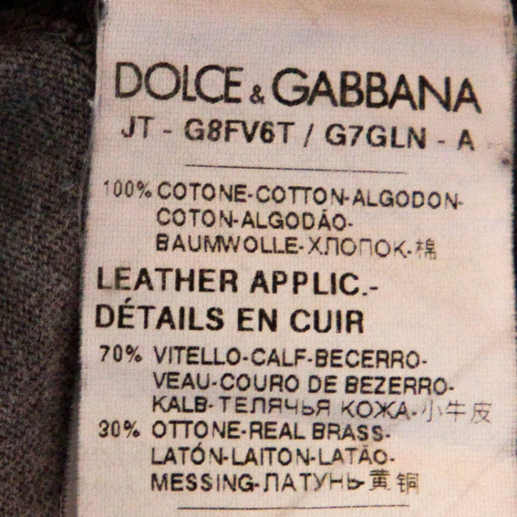 Pre Owned Dolce & Gabbana Grey Cotton V Neck T-Shirt XL