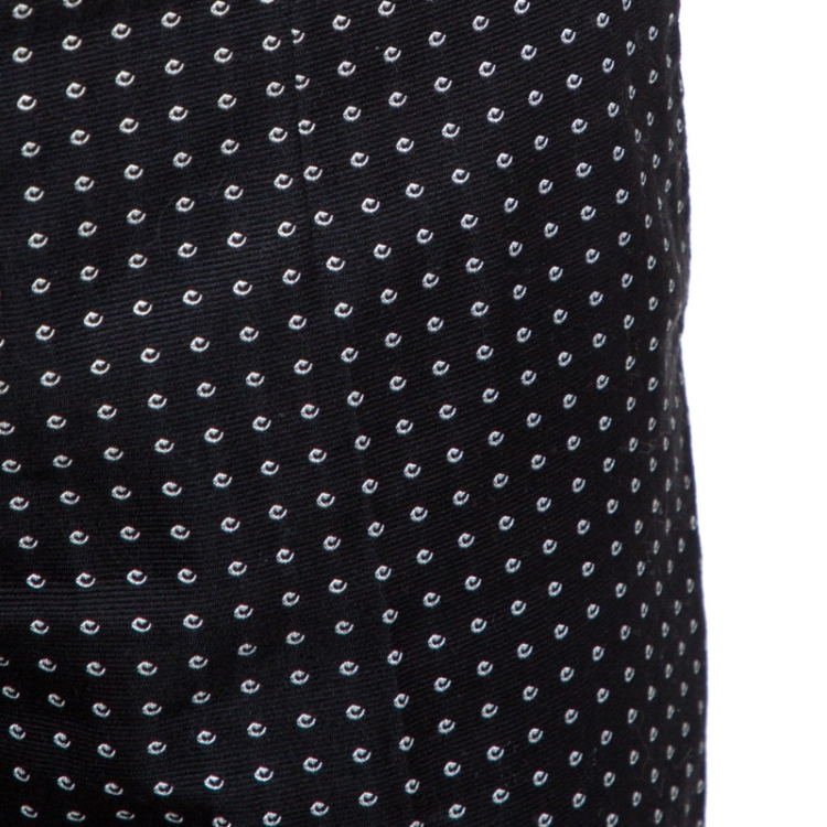 Pre Owned Dolce & Gabbana Black Cotton Blend Jacquard Tailored Pants M