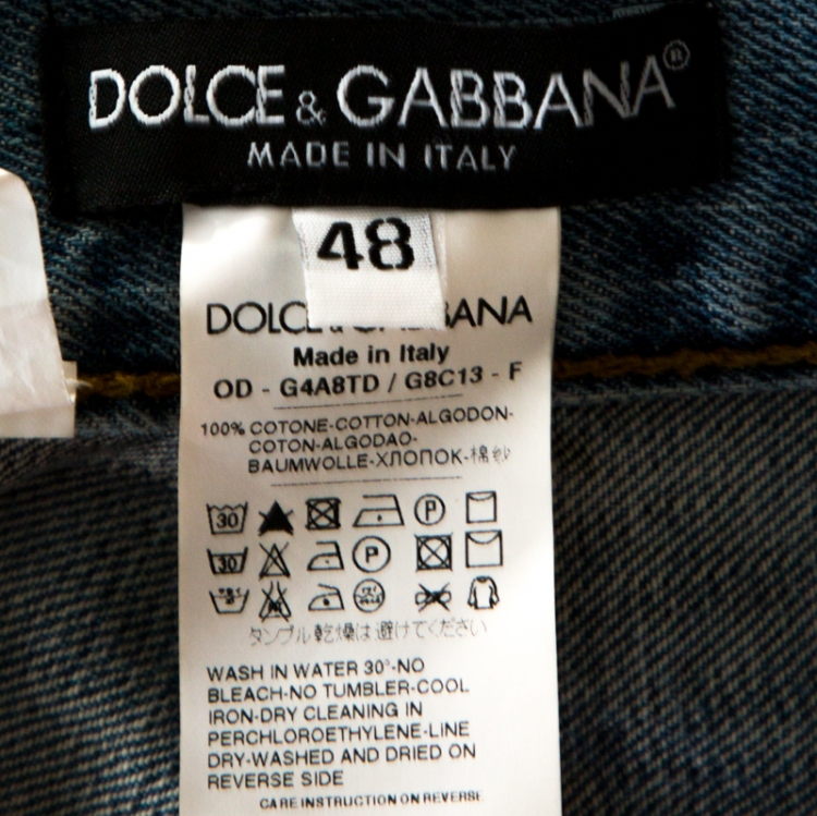 Pre Owned Dolce & Gabbana Blue Medium Wash Denim Straight Leg Jeans M