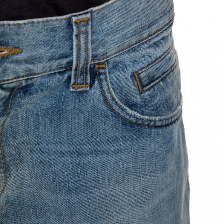 Pre Owned Dolce & Gabbana Blue Medium Wash Denim Straight Leg Jeans M