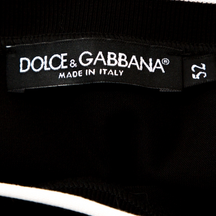 Pre Owned Dolce & Gabbana Black Smile Embellished Cotton T-Shirt XL
