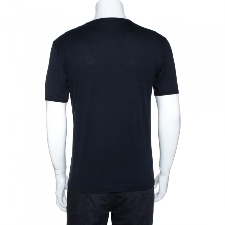 Pre Owned Dolce & Gabbana Black Cotton King Skeleton Appliqued T-shirt M