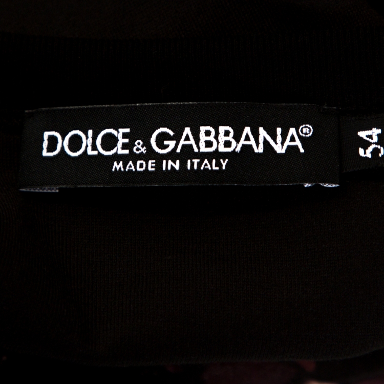 Pre Owned Dolce & Gabbana Black Guitar Print Cotton T-Shirt XXL