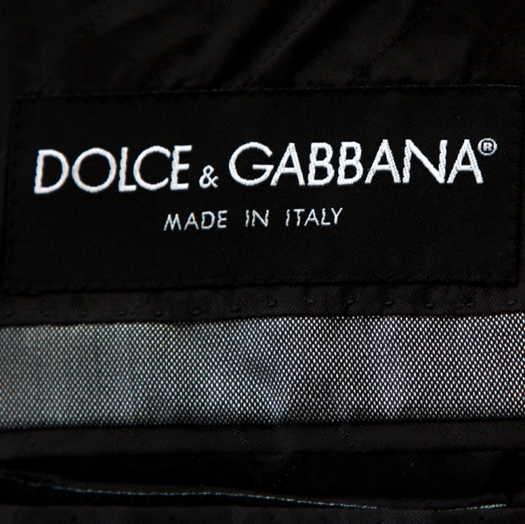 Pre Owned Dolce & Gabbana Grey Wool and Silk Blend Tailored Suit XL