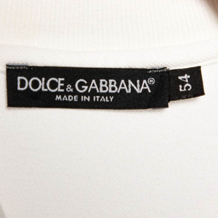 Pre Owned Dolce & Gabbana White Cotton Pique Disney Patch Polo T Shirt XXL