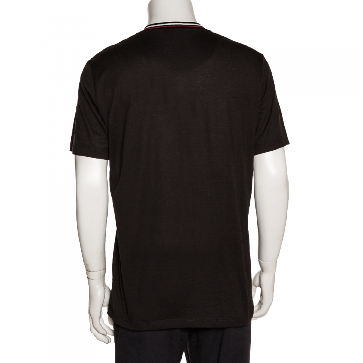 Pre Owned Dolce & Gabbana Black Cotton Anthurium Print T Shirt 3XL