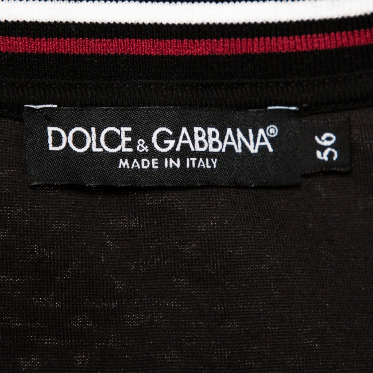 Pre Owned Dolce & Gabbana Black Cotton Anthurium Print T Shirt 3XL