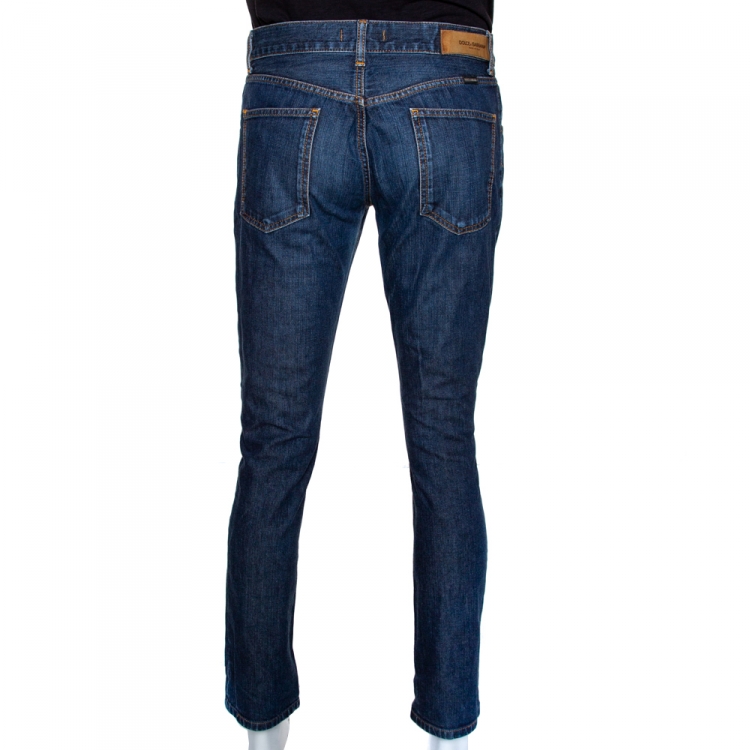 Pre Owned Dolce & Gabbana Indigo Denim Straight Leg Jeans M
