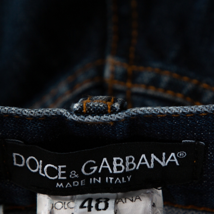 Pre Owned Dolce & Gabbana Indigo Denim Straight Leg Jeans M