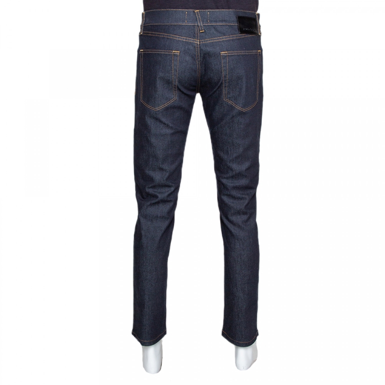 Pre Owned Dolce & Gabbana Dark Blue Stretch Denim Regular Fit Jeans L