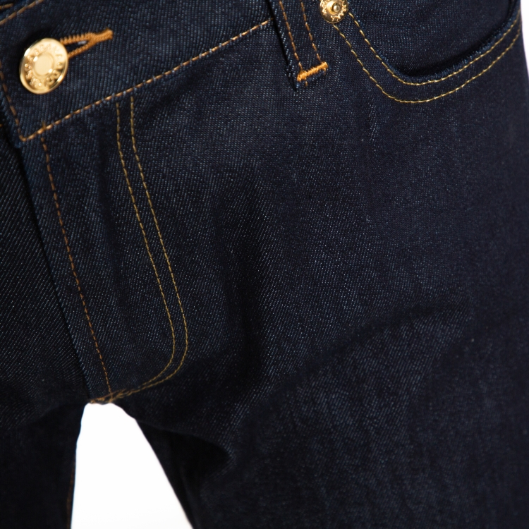 Pre Owned Dolce & Gabbana Dark Blue Stretch Denim Regular Fit Jeans L