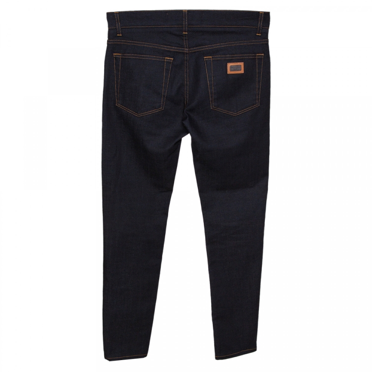 Pre Owned Dolce & Gabbana Indigo Dark Wash Denim Tapered Jeans S
