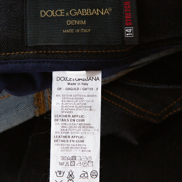 Pre Owned Dolce & Gabbana Indigo Dark Wash Denim Tapered Jeans S
