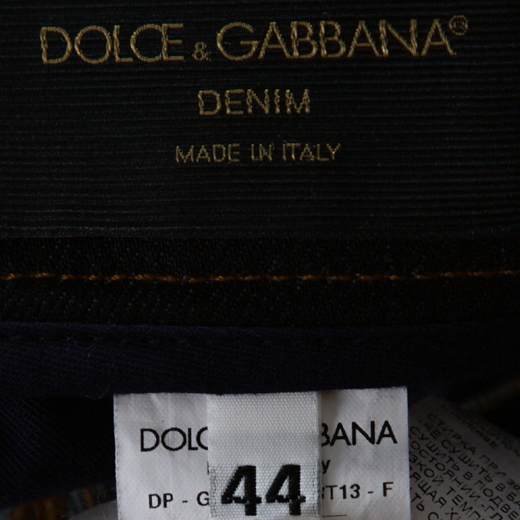 Pre Owned Dolce & Gabbana Indigo Dark Wash Denim Tapered Jeans S