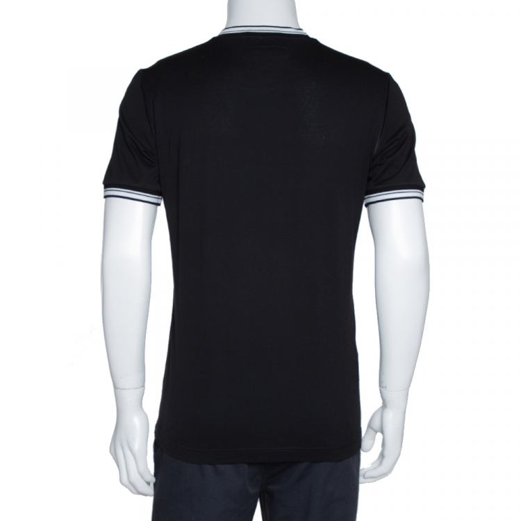 Pre Owned Dolce & Gabbana Black Logo Print Cotton Crew Neck T-Shirt M