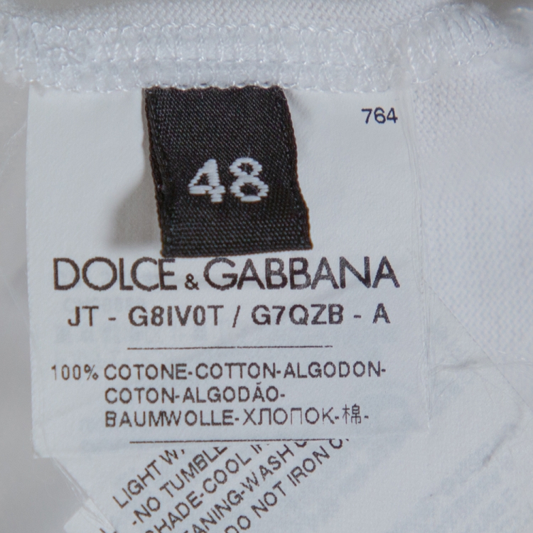 Pre Owned Dolce & Gabbana White Cotton Panda King Print T-Shirt M