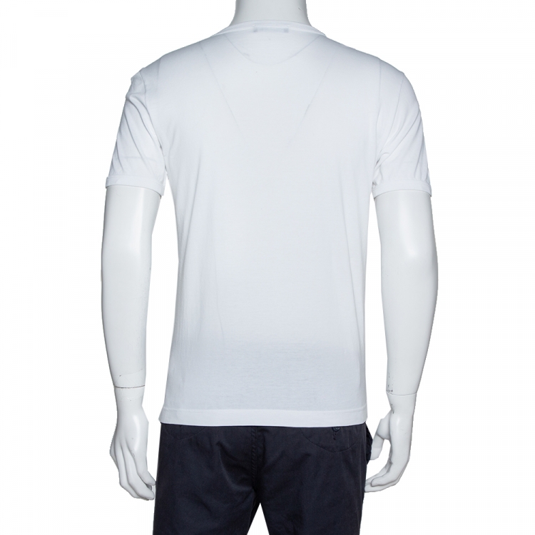 Pre Owned Dolce & Gabbana White Cotton Panda King Print T-Shirt M