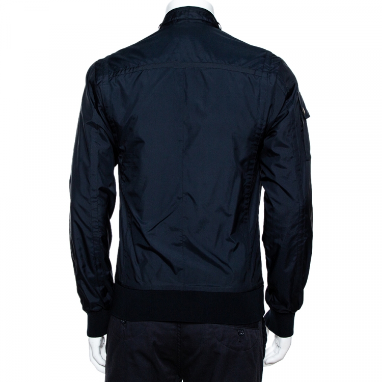 مملوكة مسبقًا Dolce & Gabbana Dark Blue Zip Front Bomber Jacket S