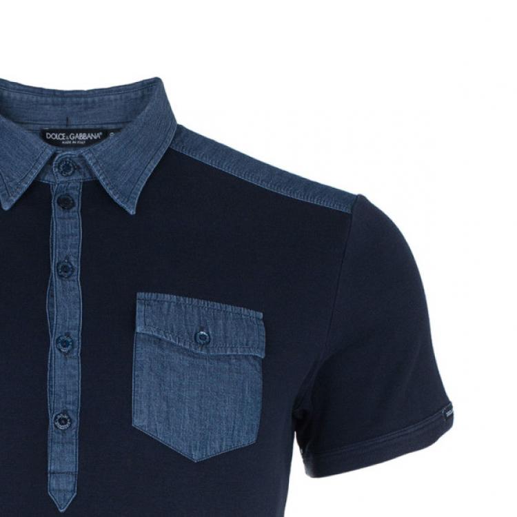 Pre Owned Dolce and Gabbana Men’s Black Contrast Polo Shirt XXL