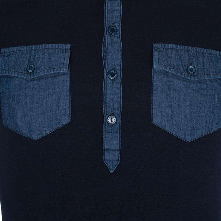 Pre Owned Dolce and Gabbana Men’s Black Contrast Polo Shirt XXL