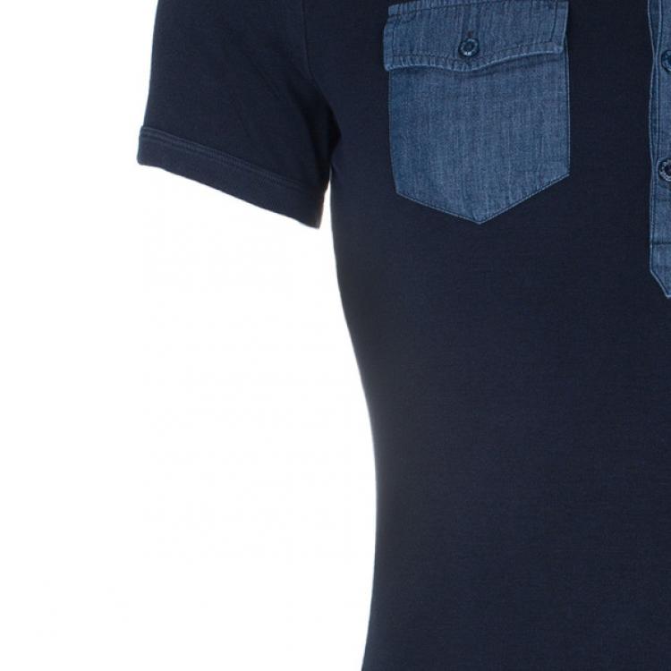 Pre Owned Dolce and Gabbana Men’s Black Contrast Polo Shirt XXL