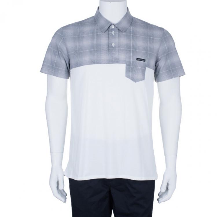 Pre Owned Dolce and Gabbana Men's Contrast Check Print Casual Shirt XXL