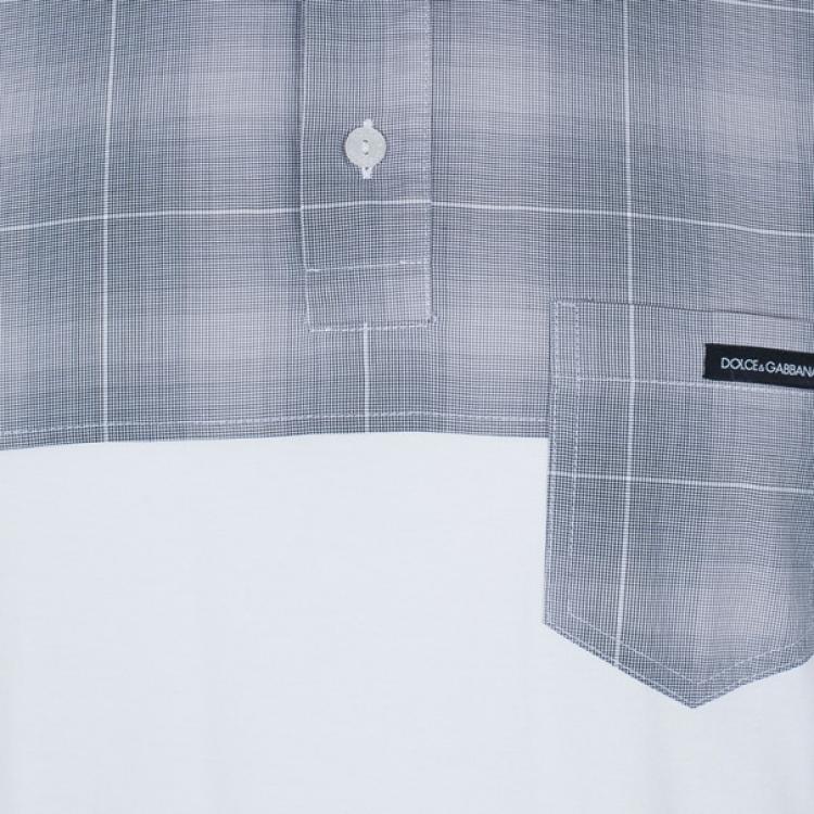 Pre Owned Dolce and Gabbana Men's Contrast Check Print Casual Shirt XXL