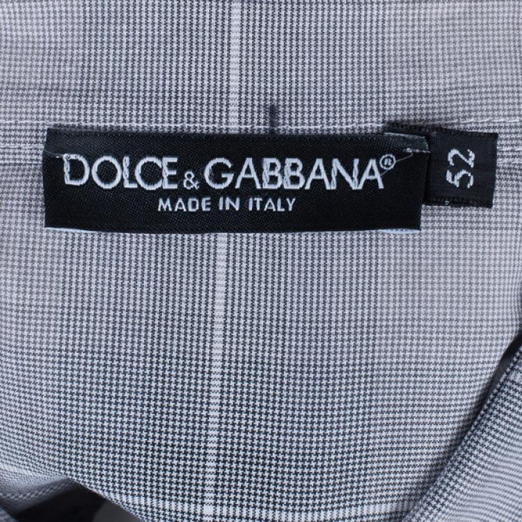 Pre Owned Dolce and Gabbana Men's Contrast Check Print Casual Shirt XXL