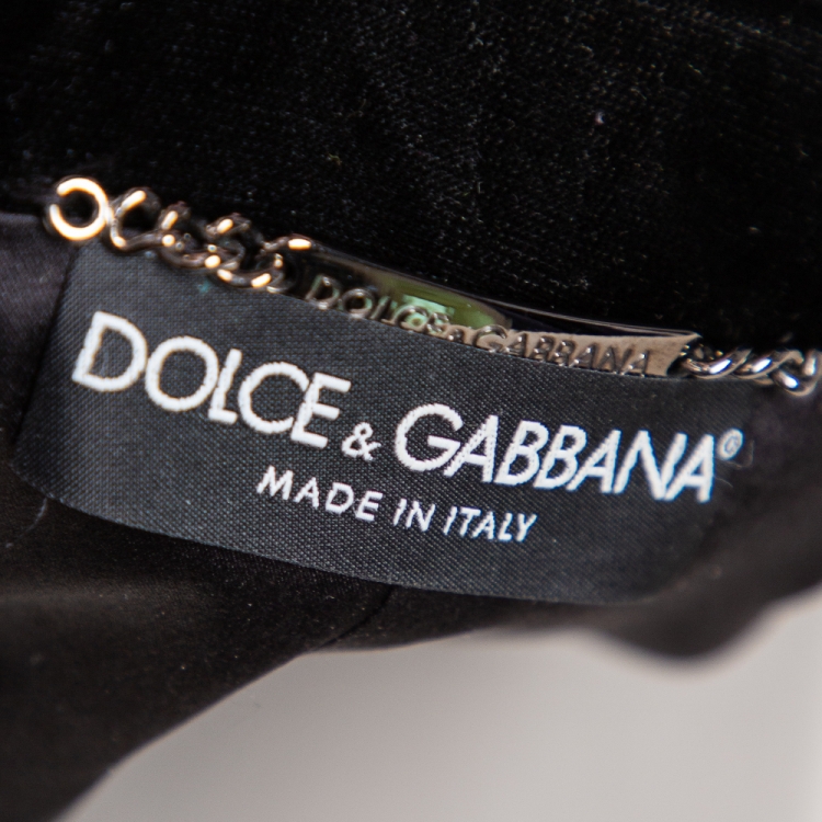 Pre Owned Dolce & Gabbana Black Velvet & Satin Lapel Detailed Blazer XXS