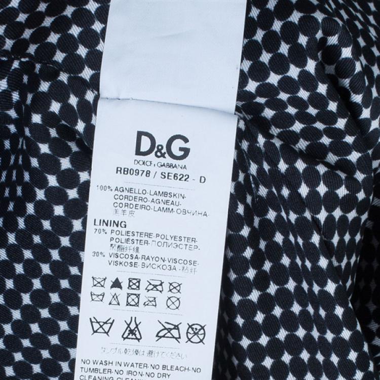 Pre Owned Dolce and Gabbana Black Classic Leather Jacket L