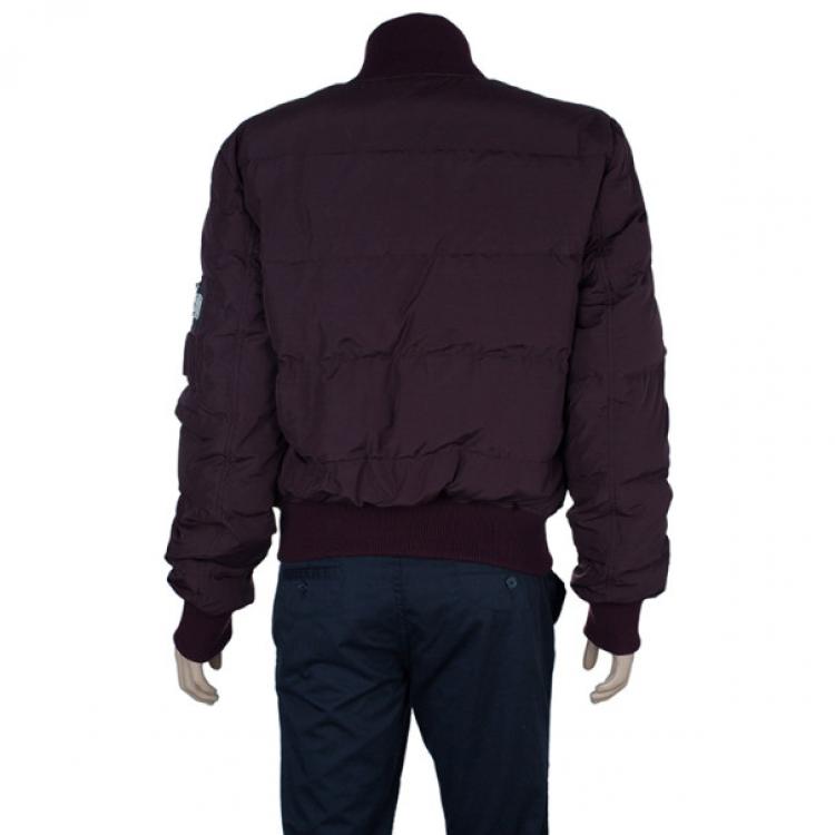 Pre Owned Dolce and Gabbana Maroon Puffer Jacket L