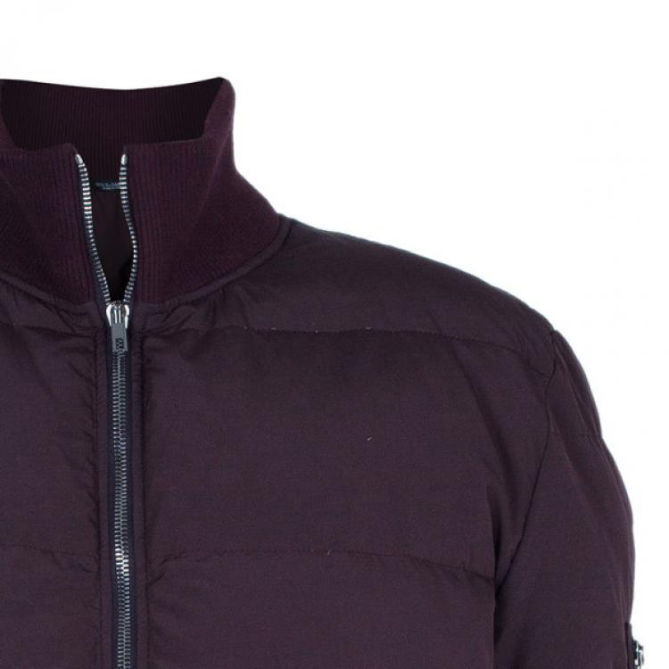 Pre Owned Dolce and Gabbana Maroon Puffer Jacket L