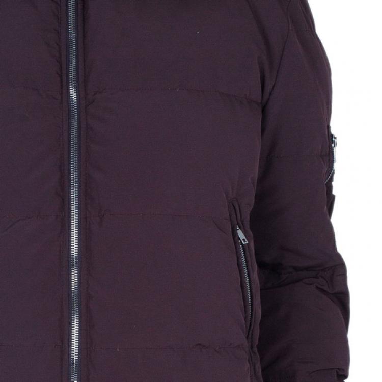 Pre Owned Dolce and Gabbana Maroon Puffer Jacket L