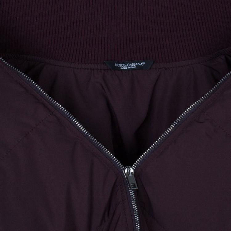 Pre Owned Dolce and Gabbana Maroon Puffer Jacket L