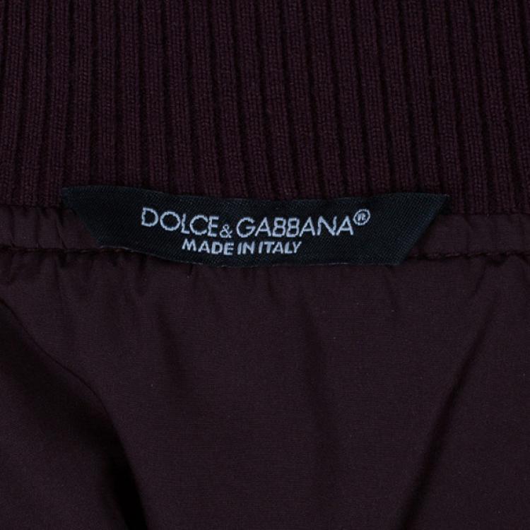 Pre Owned Dolce and Gabbana Maroon Puffer Jacket L