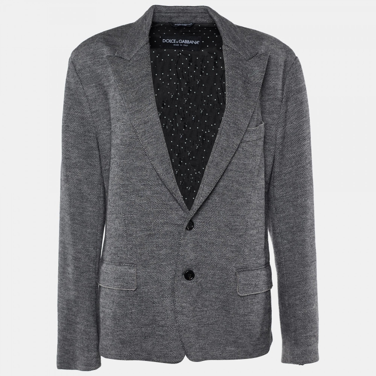 Pre Owned Dolce & Gabbana Grey Wool Two Button Blazer XXL