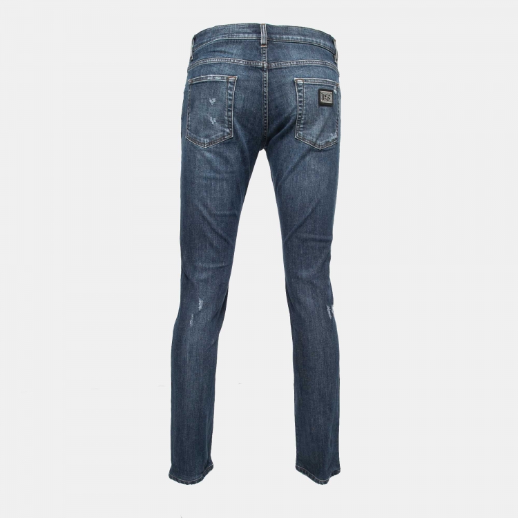 Pre Owned Dolce & Gabbana Blue Denim Slim Fit Jeans M Waist 32"