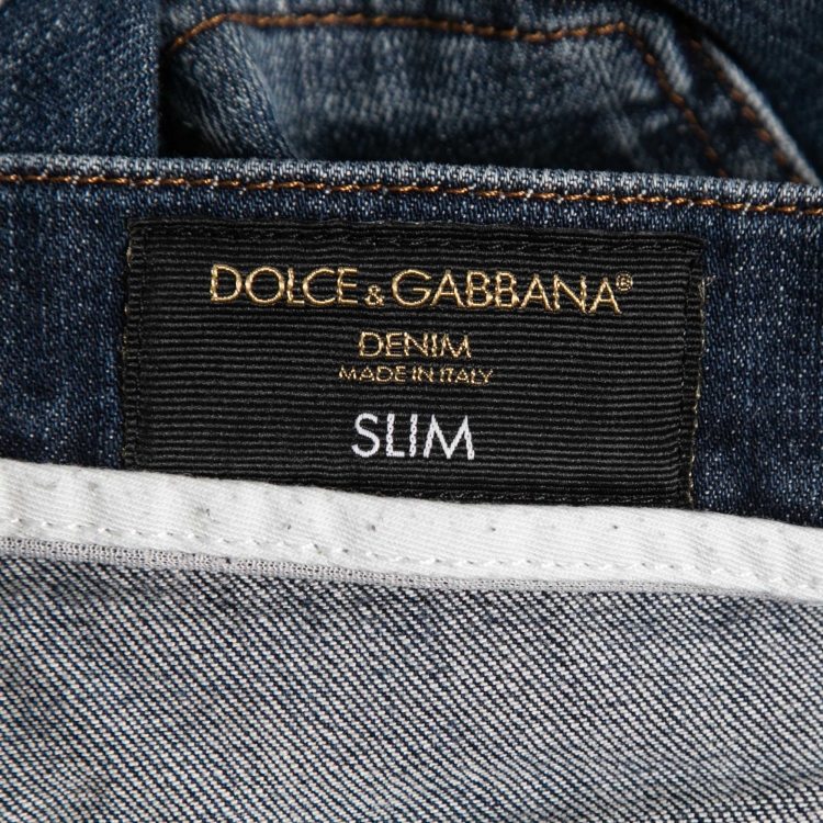 Pre Owned Dolce & Gabbana Blue Denim Slim Fit Jeans M Waist 32"