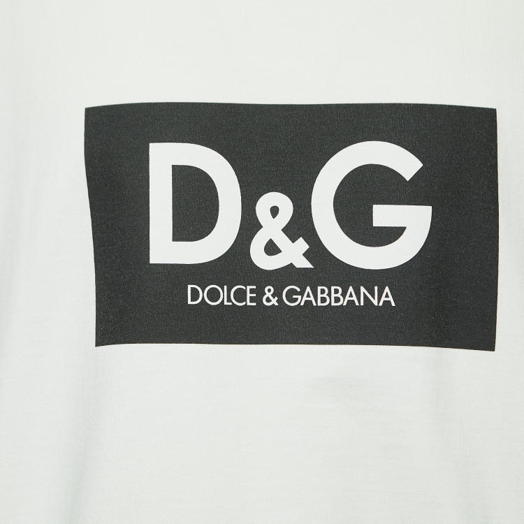 Pre Owned Dolce & Gabbana Off-White Cotton Logo Print Cotton Oversized T-Shirt XL