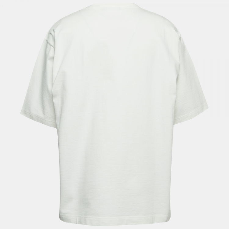 Pre Owned Dolce & Gabbana Off-White Cotton Logo Print Cotton Oversized T-Shirt XL