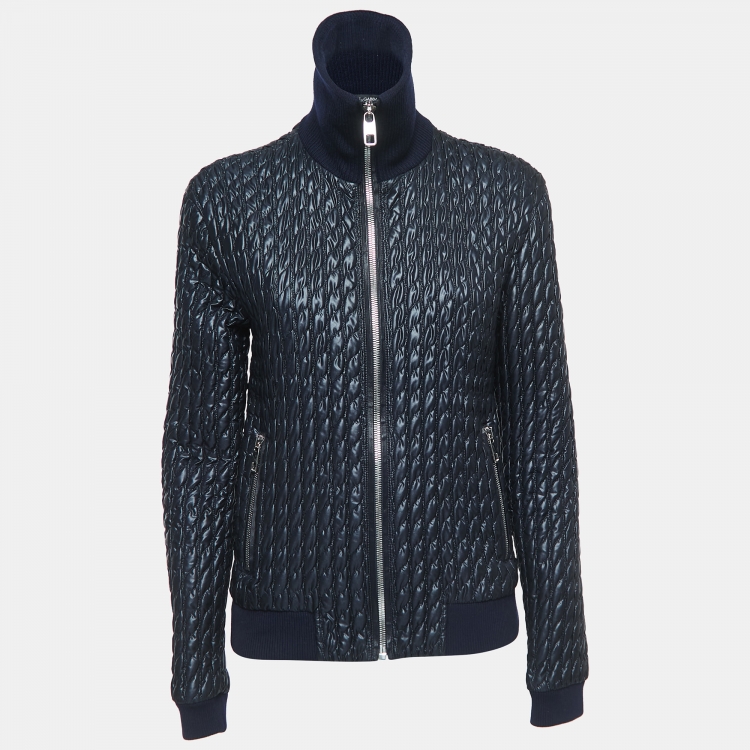 Dolce & Gabbana Navy Blue Quilted Nylon Zip-Up Jacket S Dolce & Gabbana |  The Luxury Closet