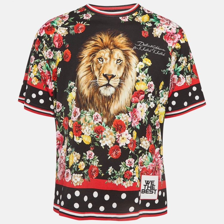Pre Owned Dolce & Gabbana X Khaled Multicolor Print Cotton T-Shirt L