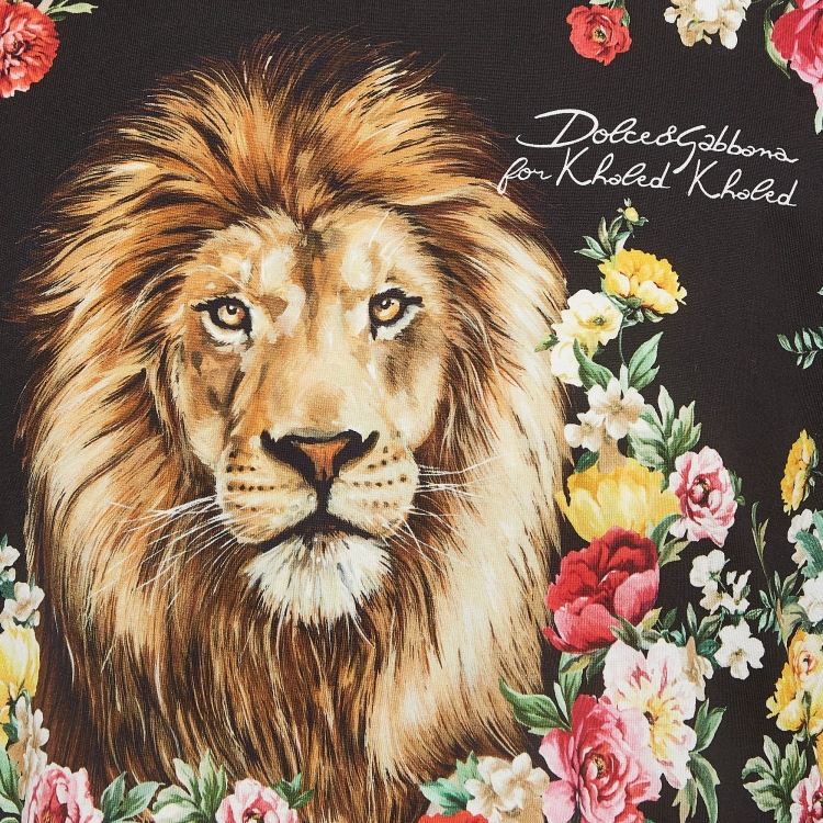 Pre Owned Dolce & Gabbana X Khaled Multicolor Print Cotton T-Shirt L