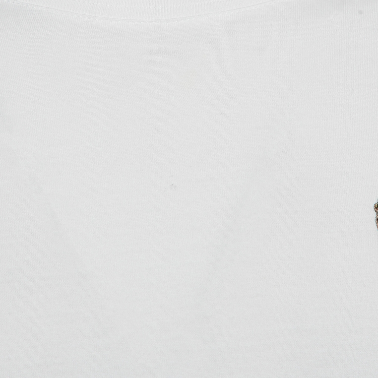 Pre Owned Dolce & Gabbana White Crown Embroidered Cotton Crew Neck T-shirt L