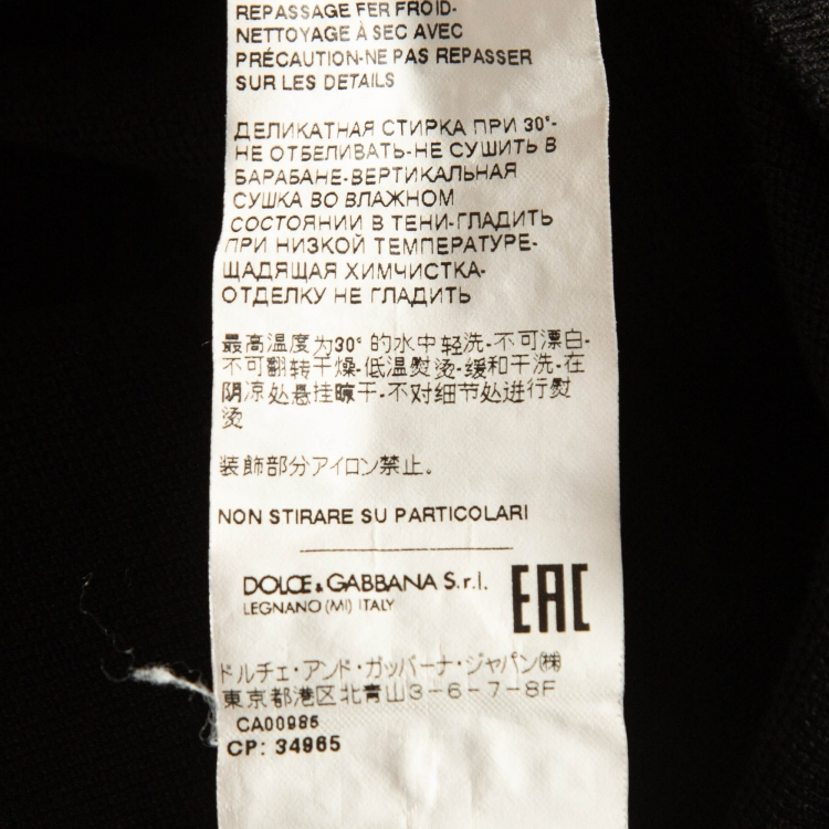 Pre Owned Dolce & Gabbana Black Cotton Pique Polo T-Shirt 5XL