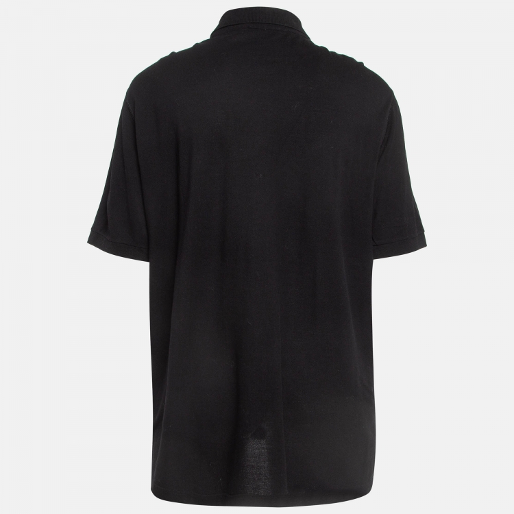 Pre Owned Dolce & Gabbana Black Cotton Pique Polo T-Shirt 5XL