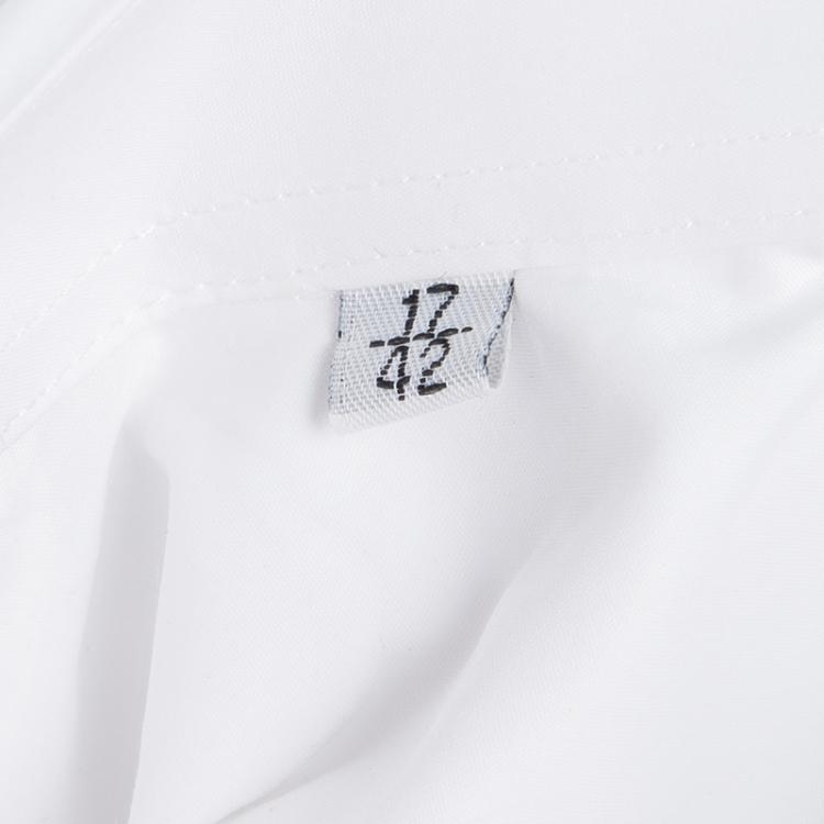 مملوكة مسبقًا Dolce and Gabbana Gold White Cotton Button Front Long Sleeve Shirt XXL