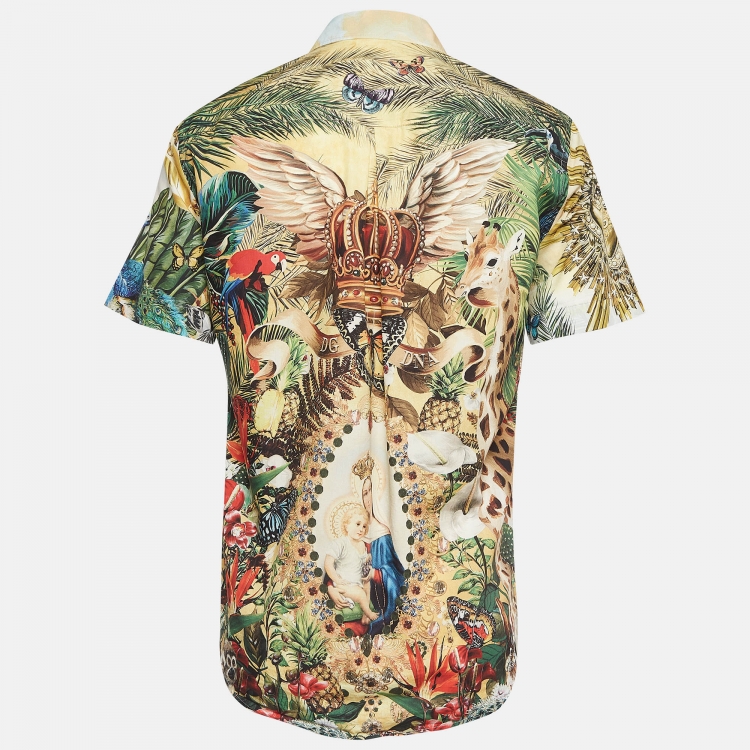 Pre Owned Dolce & Gabbana Multicolor Hawaiian Print Cotton Shirt XS